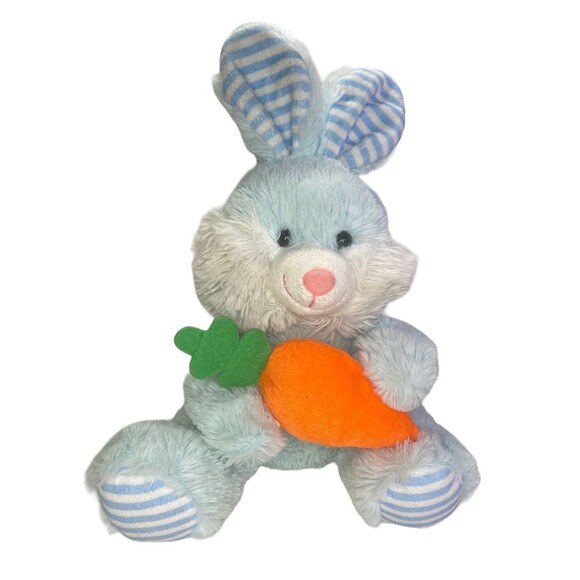 Best Made Toys Bunny Rabbit Plush Stuffed Animal Blue w/Carrot Easter Soft Toy - Picture 12 of 12